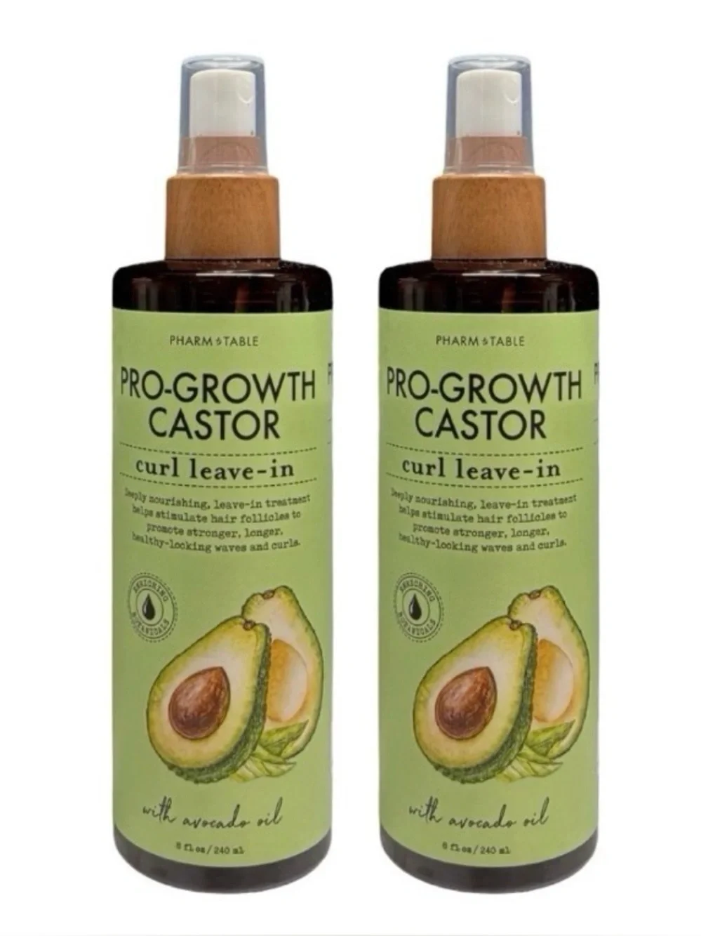(2) Pharm to Table Pro Growth Castor Curl Leave In w/ Avocado Oil 8 fl oz
